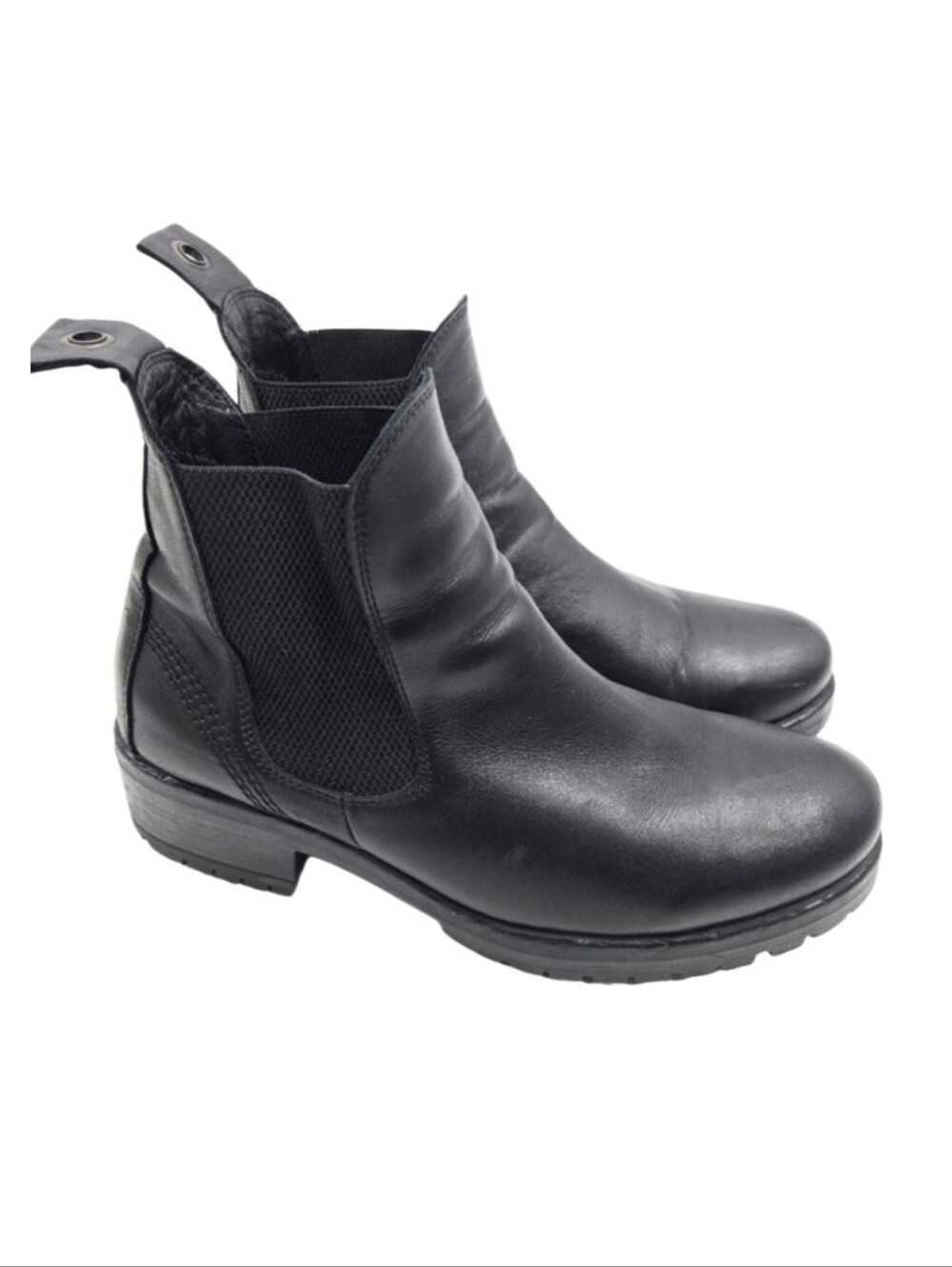 Bueno Chelsea Boots Florida Black Leather Pull On